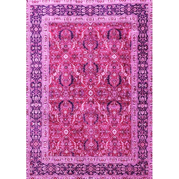 Ahgly Company Indoor Rectangle Persian Pink Traditional Area Rugs, 7' x 9'