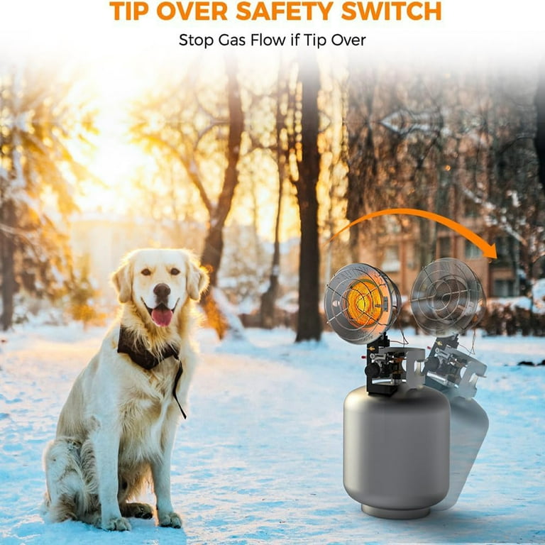 Camplux Outdoor Propane Tanktop Heater, Tip-Over Switch, Single