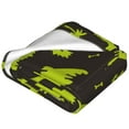 thumbnail image 4 of Bingfone Cute Cartoon Dinosaurs Green Silhouette Print Flannel Fleece Blanket Throw Blanket For Bed,Sofa,Couch,Travel,Camping(40"X30"), 4 of 9