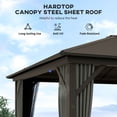 thumbnail image 3 of Gazebo à Toit Rigide 10 Pieds x 12 Pieds avec Toit en Acier, Pavillon Extérieur à Cadre en Aluminium Résistant à la Rouille avec Rideaux d'Intimité et Moustiquaire, Abri de Jardin Gris pour Cour Arrière et Patio, 3 of 7