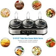 thumbnail image 5 of Heynemo Triple Slow Cooker 3x1.5 QT Stainless Steel Buffet Server, 5 of 5
