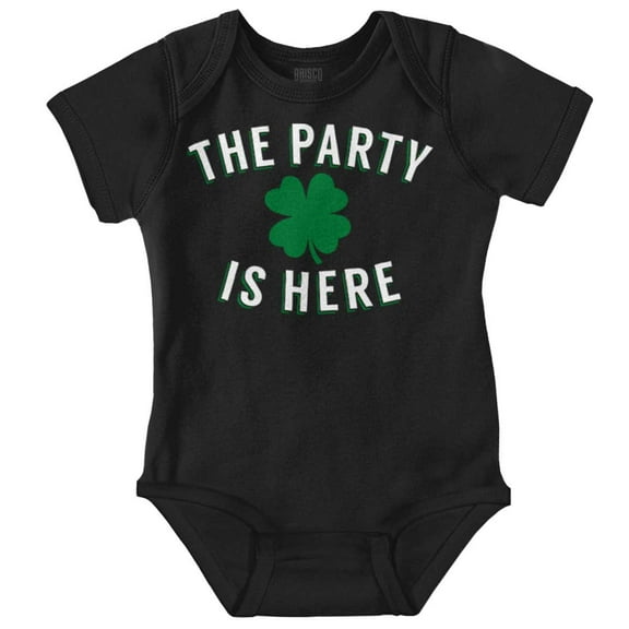 St Patricks Day The Party Is Here Romper Boys or Girls Infant Baby Brisco Brands 12M