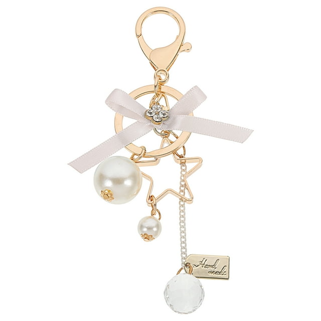Metal Star Key Chain With Bow Design Stylish Key Pendant For Bags Durable And Eye Catching Present