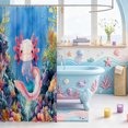 thumbnail image 3 of Manfei 3D-Printed Axolotl Shower Curtain 72Wx78L,Pastel Ocean Animal Bath Curtain, 3 of 5