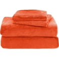 thumbnail image 5 of Elegant Comfort Soft 4-Piece Velvet Plush Flannel Sheet Set - Quality - Cozy Warm, Anti-Static, Non Pilling Fuzzy Velvet Flannel Fleece Deep Pocket Sheet Set - Twin, Orange, 5 of 5