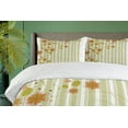 thumbnail image 4 of Ambesonne Floral Duvet Cover Sets, Retro Swirled Flowers, 2-Queen, Green Orange White, 4 of 7
