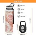thumbnail image 3 of Roses Pink Sports Water Bottle Portable Travel Mug 32oz BPA Free Leak Proof Straw Transparent Tritan for Gym Yoga Cycling Camping, 3 of 7