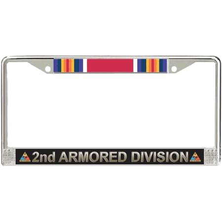 2nd Armored Division World War Two Veteran Service Ribbon License Plate Frame