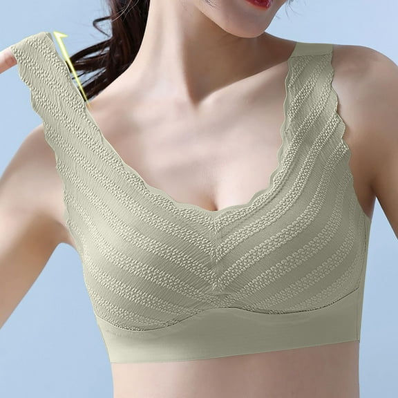 Jsaierl Womens Bras Wirefree Lift T-shirt Bras Cotton Sexy Bralettes Elegant Breathable Full Figure Bras