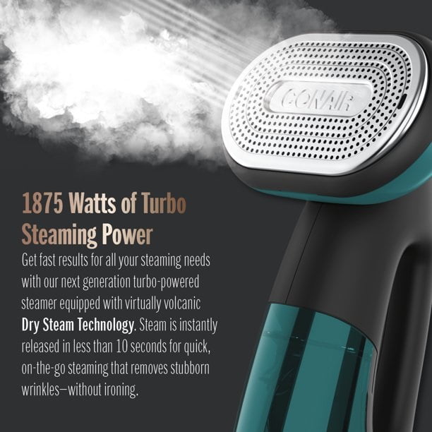Open Box Conair GS107 Turbo Extreme Steam 2-in-1 Steam and Iron with Turbo - Black/Green