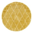 thumbnail image 3 of Unique Loom Rabat Shag Collection Area Rug - Trellis (5' 1" Round Yellow/Ivory), 3 of 7