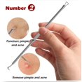thumbnail image 2 of Aguja removedora de espinillas Acné 5 piezas Kit Herramienta de cuidado de la piel con caja (plata) brillar Electrónica, 2 of 5