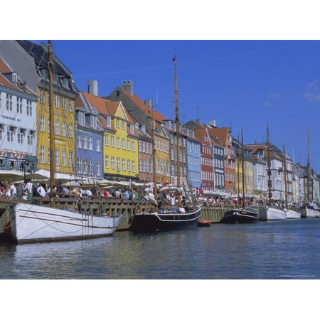 Nyhavn, or New Harbour, Busy Restaurant Area, Copenhagen, Denmark, Scandinavia, Europe Print Wall Art By Robert