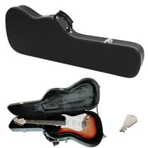 SAZYY Protable Flat Surface Special Shape ST Electric Guitar Hard Shell Case，Guitar Hardshell Case with Accessory Compartment