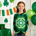 thumbnail image 3 of Tauxra Chandail de la Saint-Patrick pour Adultes, T-Shirt à Manches 3/4 Imprimé Col Rond, T-Shirt Graphique Trèfle Décontracté à Manches Longues pour Activités Festives, 3 of 6