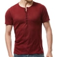 thumbnail image 3 of Birdeem Men Casual Solid Fashion Pullover Round Neck Short Sleeve T Shirt Blouse, 3 of 8