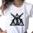 thumbnail image 2 of Camiseta de tres hermanos de cuento de reliquias de la muerte para mujer, camisetas blancas informales suaves, divertidas, envío directo, 2 of 5