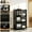 3-Tier Foldable Storage Cabine, variant on Large Foldable Double Door Storage Cabinet, Magnetic Door Rolling Stackable Organizer Black for Kitchen Bathroom Office