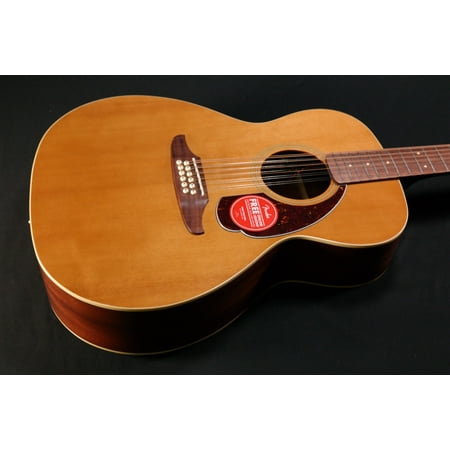 Fender Villager 12 String Acoustic Electric Guitar with Gig Bag, Aged Natural