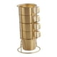 thumbnail image 2 of Juego de 4 tazas de café apilables de acero inoxidable con soporte, tazas de té, café con leche, café expreso, para pícnic y desayuno, 2 of 9