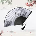 thumbnail image 5 of Vintage Handheld Folding Fan – Portable Silk Wedding Accessory for Summer, Cosplay & Cultural Events | Compact Travel Fan with Tassel Decor, 5 of 6
