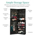 thumbnail image 3 of Best Choice Products Jewelry Armoire Cabinet, Full Length Mirror w/ Velvet Storage Interior, Lock - Black, 3 of 8