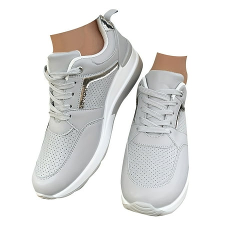 

DVKOVI Women s Wide Width Sneakers Running Shoes for Women Leisure Shoes Non Slip Breathable Sneaker Slip On Platform Sneakers Lightweight Sneaker for Work Sneakers for Women Light Gray 39