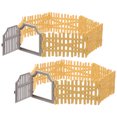 Mutmorningal 2 Sets of Plastic Farm Fence Miniature Fence Toy Simulated