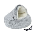 thumbnail image 4 of Cama calefactable para gatos, nido para gatos, suministros para mascotas, casa cálida semicerrada, almohadilla térmica acogedora, cama para cachorros Gris, 4 of 8