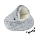thumbnail image 4 of Cama calefactada para gatos de interior y perros pequeños. Almohadilla térmica suave tipo cueva redonda para cachorros. Gris, 4 of 9