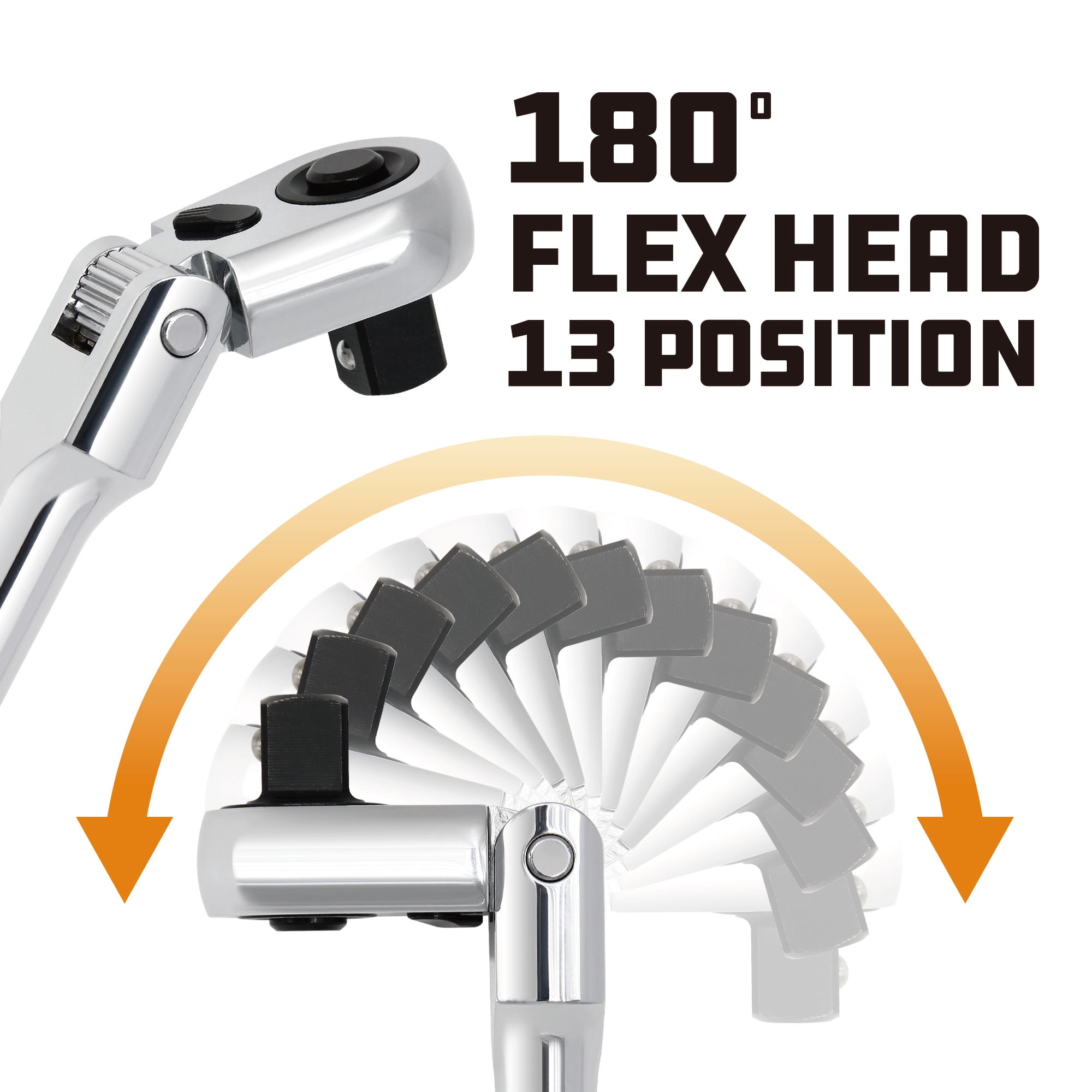 3/8 Drive x 17 Long Extra Long Flexible Head Ratchet Quick release New