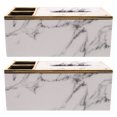 thumbnail image 1 of NUOLUX 2Ud Caja Rectangular Organizadora De Pañuelos De Cuero PU Con Patrón Mármol Para Cocina Y, 1 of 6