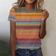 thumbnail image 3 of Tops de Ajuste Suelto para las Mujeres Sudadera Casual Impresa Manga Corta Cuello Redondo Superior, Poliéster, 3 of 4