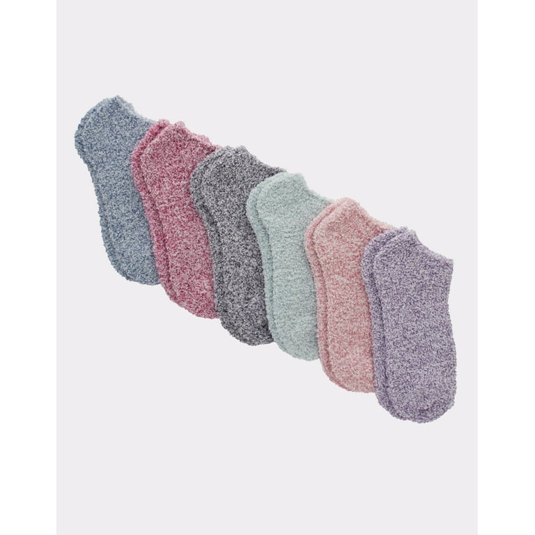 Hanes Women's Cozy No Show Socks. Assorted, 6-Pairs Multi Solid Assortment  5-9