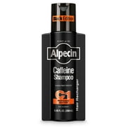 Alpecin Caffeine Shampoo C1 Black Edition, Men's Natural Hair Growth Shampoo for Thinning Hair with Niacin, Menthol, and Castor Oil, 8.45 fl. oz.