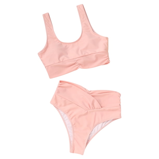 Conjunto de bikini a la moda para mujer, traje de baño de dos piezas con relleno sólido, ropa de playa Fridja nalpqowj21768