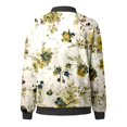 thumbnail image 4 of Puliio Women's Boho Floral Bomber Jacket Full Zip Stand Collar Relaxed Fit Buttery Soft Long Sleeve Outdoor Casual Outerwear Coat, 4 of 5