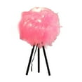 thumbnail image 3 of 20.5" In Hot Pink Feather Shade Tripod Modern Metal Table Lamp, 3 of 4
