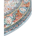 thumbnail image 4 of Unique Loom Baracoa Collection Area Rug - Malecon (4' Round Light Blue/Orange), 4 of 6