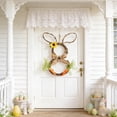 thumbnail image 5 of Easter Decorations​ Natural Rattan Rabbit Wreath with Brown Cloth Bow Carrot Sunflower Decorative Wreaths, Easter Decorations for Door Wall, 5 of 7