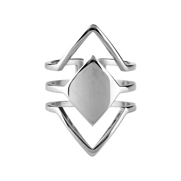 Anillo para Mujer Acero Inoxidable LuckyLy Diseño Moderno Ligeramente Ajustable Modelo Jasmine Plateado 7