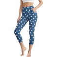 thumbnail image 2 of Zulora Women's High Waist Slim Capri Leggings with Side Pockets Stretchy Cropped Yoga Pants Soft Moisture Wicking Fabric for Fitness Running Jogging Pilates Dance Casual Daily Wear, 2 of 8