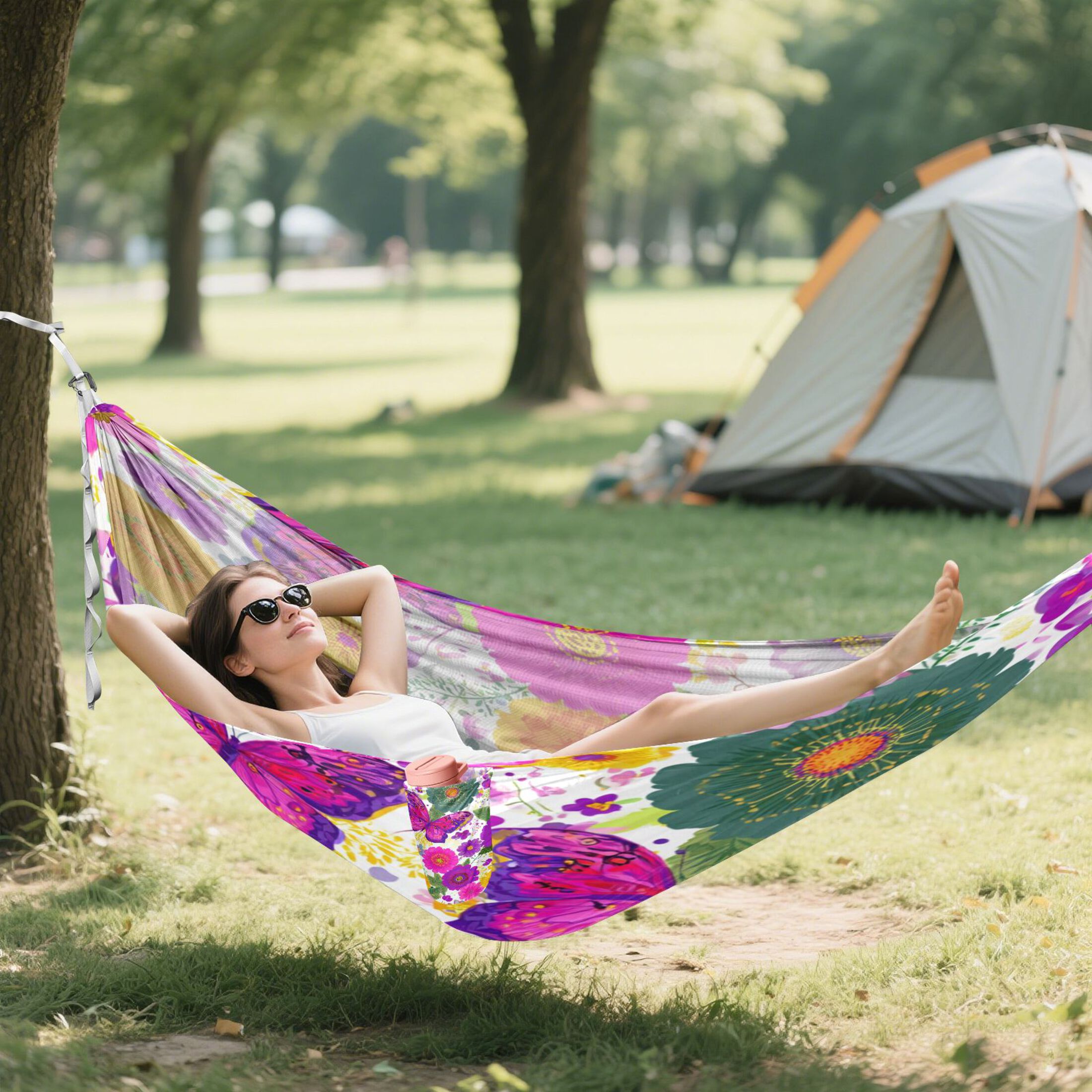 Hammock Camping Hammock Nylon Portable Hammock Travel Camping Hammock Vibrant Butterflies