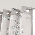 thumbnail image 4 of DriftAway Mackenzie Thermal Room Darkening Grommet Unlined Window Curtains Blossom Floral Pattern 2 Panels 50"x96" Blue Gray, 4 of 7