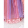 thumbnail image 7 of Bslissey Baby Girls Summer 2Pcs Outfits Ribbed Short Sleeve Gradient Tulle Skirt Hem Jumpsuit Newborn Infant Cute A-line Dress with Bow Headband 3M 6M 9M 12M 18M, 7 of 7