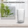 thumbnail image 4 of NANAHuang Vintage Drinking Glass Set of 4,12 oz Embossed Floral Drinkware Set,Green Drinking Glasses Cups Wine Glasses Colored Glassware for Whisky,Beer,Juice,Cocktail,Heavy Duty, 4 of 8