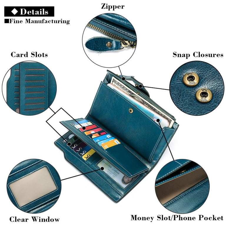 Sendefn Women's Genuine Leather RFID Wallet, Large Capacity photo 8