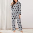 thumbnail image 2 of Vsdgher Polka Dot Christmas Dog Pajamas Set Long Sleeve Sleepwear Womens Button Down Nightwear Pj Sets-XX-Large, 2 of 7