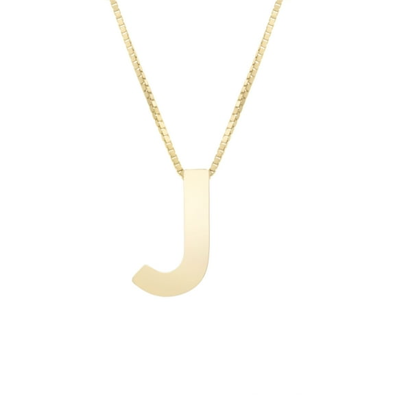 14k Yellow Gold Initial Letter J Pendant Necklace, 18"