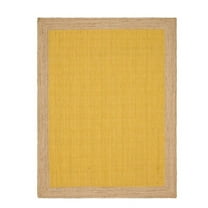 Jaipur Art And Craft Natural Fiber Yellow Jute Brown Border Handmade 5x8 Square feet (150x240 cm) Rectangular Area Rug